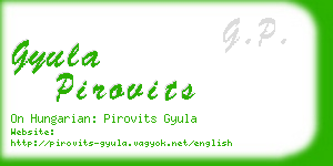 gyula pirovits business card